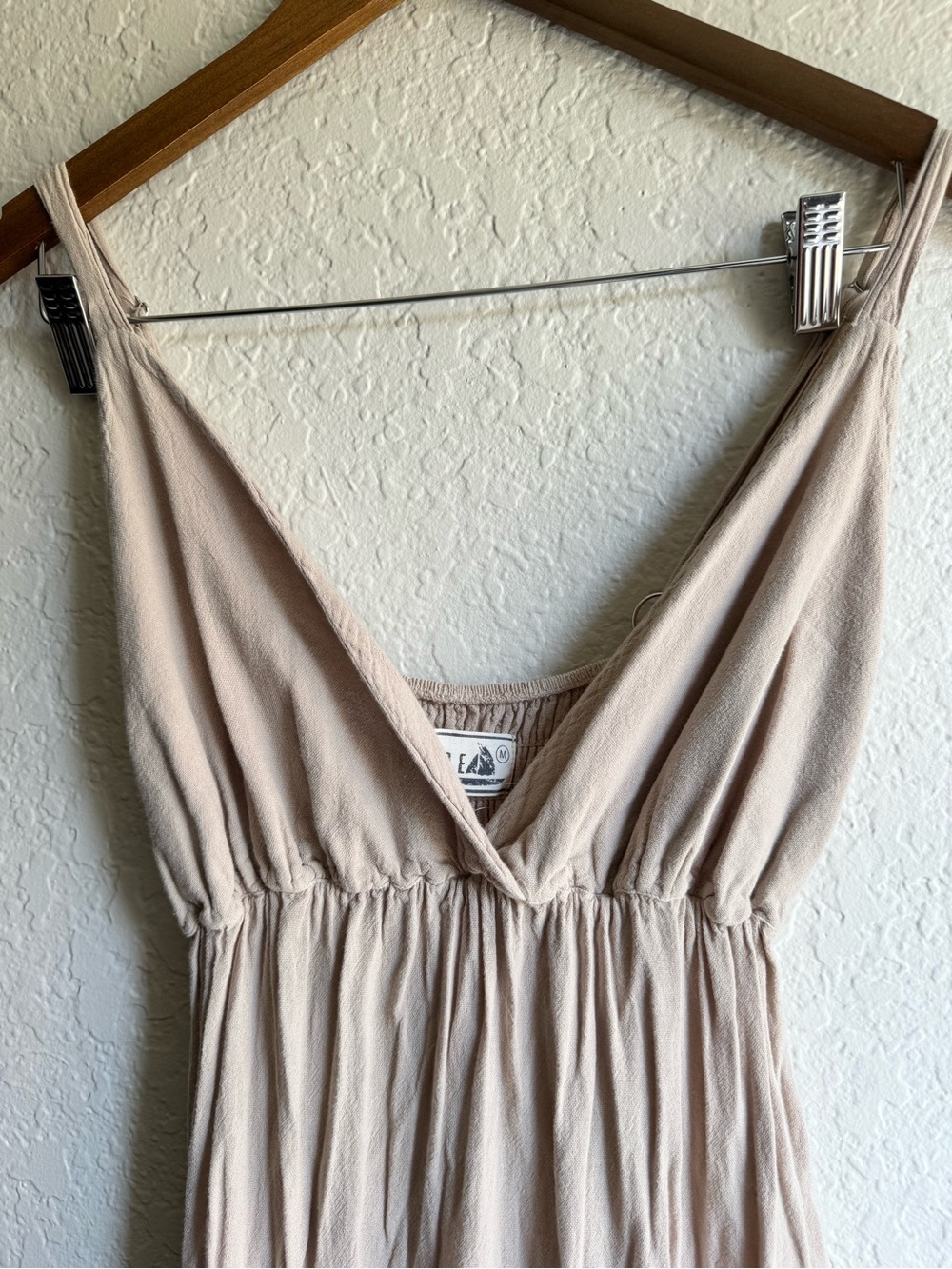 Sleeveless V-Neck Maxi Dress in Light Beige - Picture 3 of 5